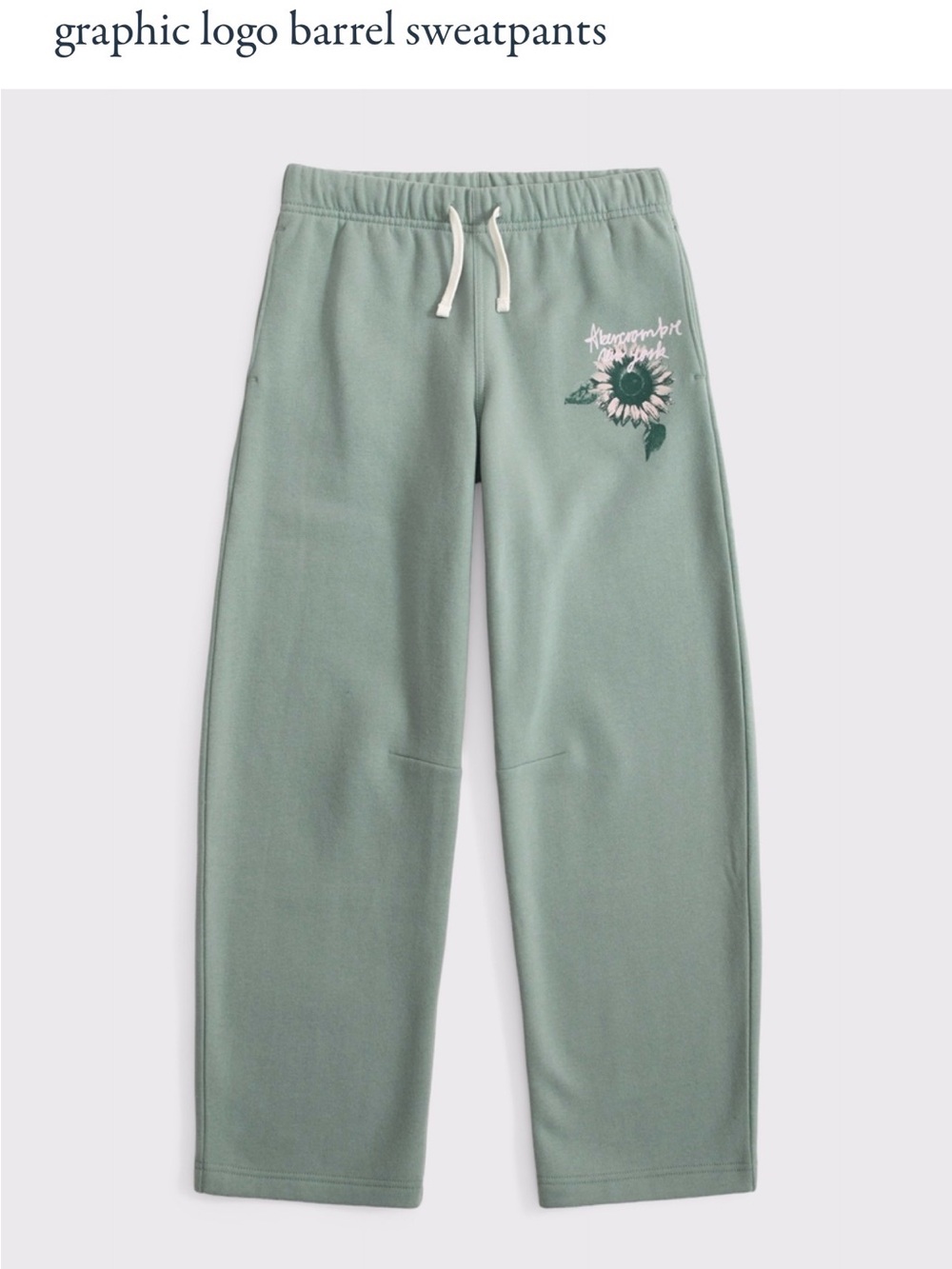 Abercrombie kids graphic barrel sweatpants. Size 15/16. Like new!